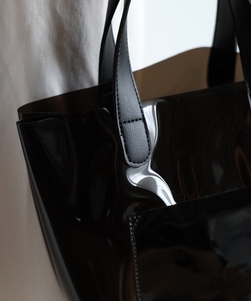 【美品】シーバイクロエ PVC 巾着袋付き ハンドバッグ クリアトートバッグ GUSCIO グッシオベーシック 12-1032 PVCクリアバッグ 巾着付き