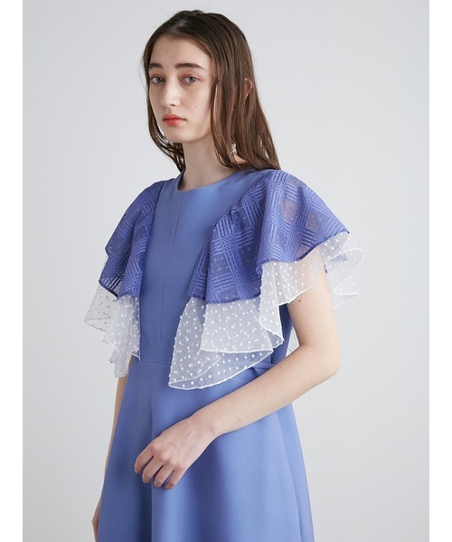 【美品】 LILY BROWN フロントフリルミニドレス サイズ1 LILY BROWN（リリーブラウン）の「シャーリングフリルミニ