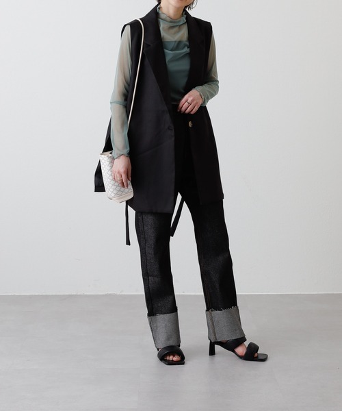 COLONY 2139（コロニートゥーワンスリーナイン）の「リジットデニムロールアップパンツ（デニムパンツ・レディース・ブラック/インディゴブルー・SMALL/MEDIUM）」の6枚目の写真