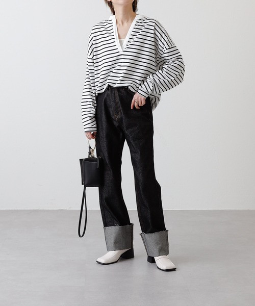 COLONY 2139（コロニートゥーワンスリーナイン）の「リジットデニムロールアップパンツ（デニムパンツ・レディース・ブラック/インディゴブルー・SMALL/MEDIUM）」の14枚目の写真