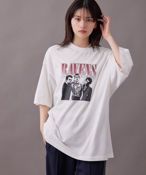 re_k by JUNRED（レクバイジュンレッド）の「【 re_k by JUNRED 】ビンテージライクロック半袖Tシャツ（Tシャツ/カットソー・メンズ・チャコールグレー/グリーン/ホワイト・M/L/S/LL）」の2枚目の写真