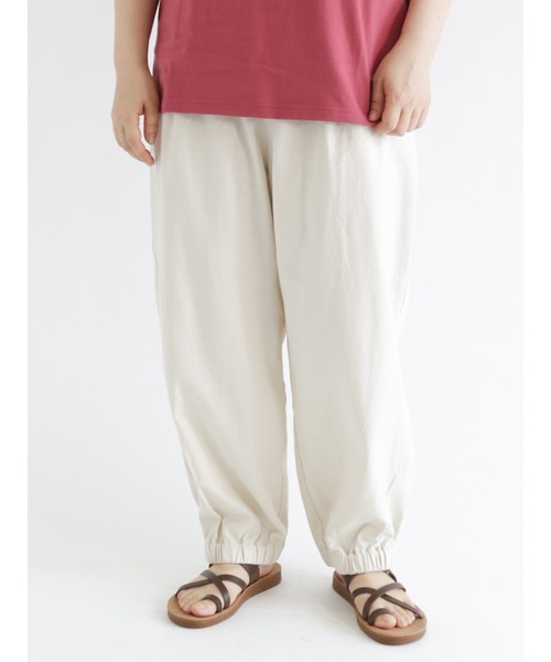 Samansa Mos2（サマンサ モスモス）の「ツイル裾ゴムテーパードパンツ（その他パンツ・レディース・オレンジ/カーキ/キナリ/ネイビー・ﾌﾘ-）」の2枚目の写真