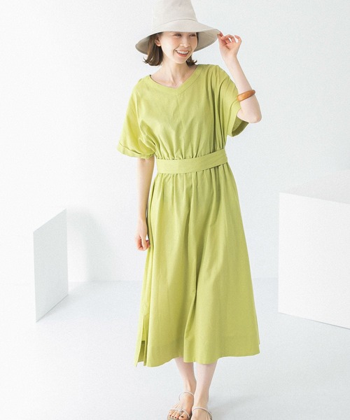 URBAN RESEARCH ROSSO WOMEN（アーバンリサーチ　ロッソ）の「『UR GREEN』2WAYウエストマークワンピース（ワンピース・レディース・チャコールグレー/パープル系その他/イエロー系その他・FREE）」の11枚目の写真