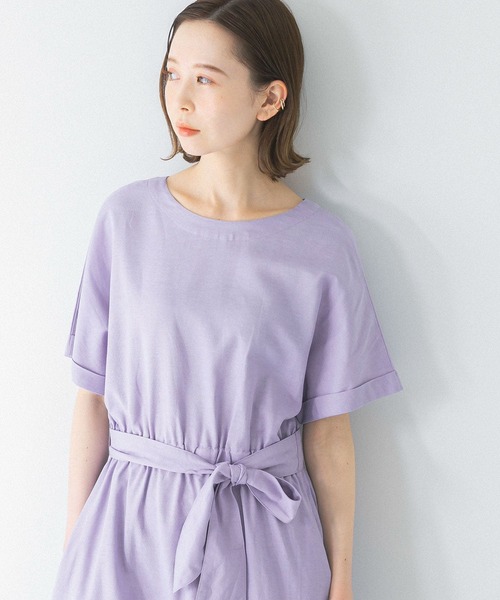 URBAN RESEARCH ROSSO WOMEN（アーバンリサーチ　ロッソ）の「『UR GREEN』2WAYウエストマークワンピース（ワンピース・レディース・チャコールグレー/パープル系その他/イエロー系その他・FREE）」の21枚目の写真