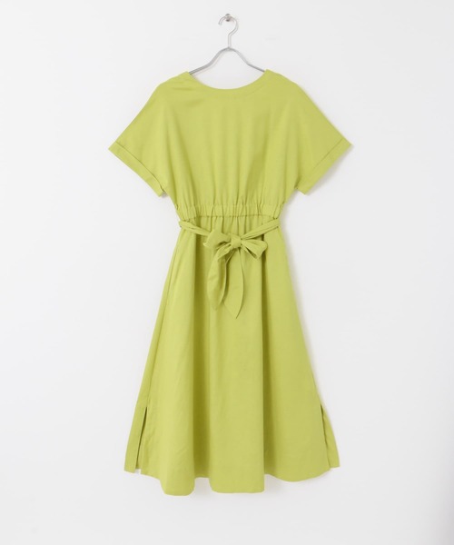 URBAN RESEARCH ROSSO WOMEN（アーバンリサーチ　ロッソ）の「『UR GREEN』2WAYウエストマークワンピース（ワンピース・レディース・チャコールグレー/パープル系その他/イエロー系その他・FREE）」の4枚目の写真