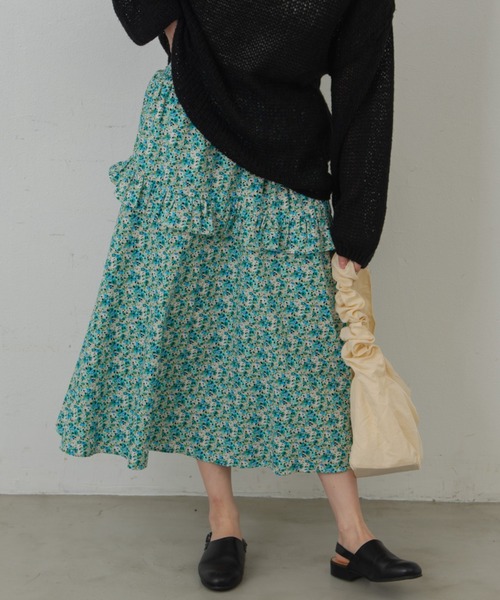 MERLOT（メルロー）の「パターンバリエーションフリルスカート/セットアップ対応（スカート・レディース・ブラック/ピンク/グリーン・FREE）」の3枚目の写真