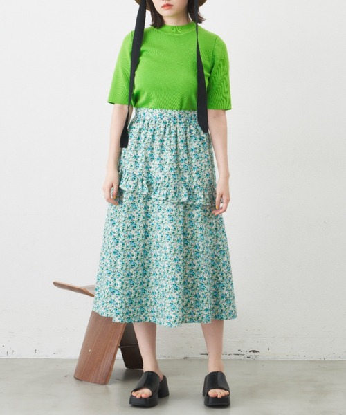 MERLOT（メルロー）の「パターンバリエーションフリルスカート/セットアップ対応（スカート・レディース・ブラック/ピンク/グリーン・FREE）」の22枚目の写真