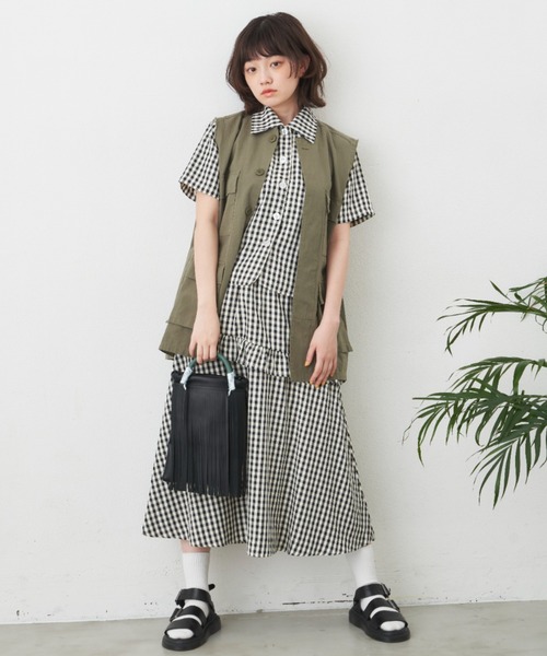 MERLOT（メルロー）の「パターンバリエーションフリルスカート/セットアップ対応（スカート・レディース・ブラック/ピンク/グリーン・FREE）」の10枚目の写真