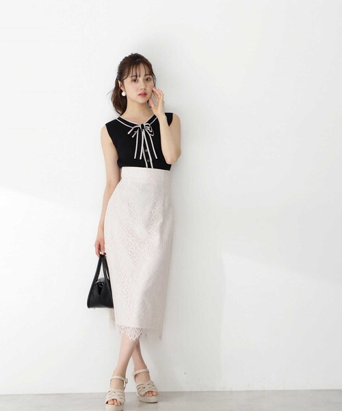 PROPORTION BODY DRESSING（プロポーションボディドレッシング）の「ハイウエストレースタイトスカート / 1212220500（スカート・レディース・ブルー/オフホワイト/ブラウン・MEDIUM/X-SMALL/SMALL）」の19枚目の写真