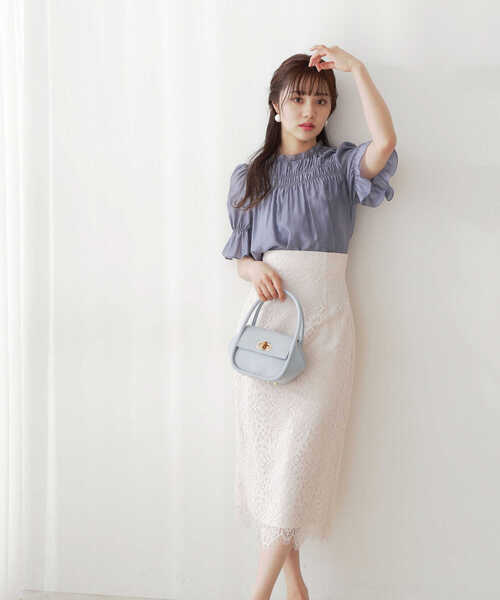 PROPORTION BODY DRESSING（プロポーションボディドレッシング）の「ハイウエストレースタイトスカート / 1212220500（スカート・レディース・ブルー/オフホワイト/ブラウン・MEDIUM/X-SMALL/SMALL）」の20枚目の写真
