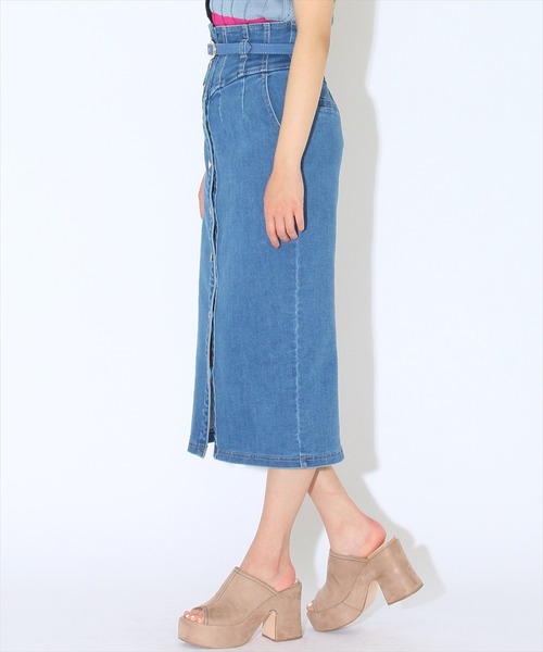 REDYAZEL（レディアゼル）の「ハイウエストデニム前ボタンタイトスカート（デニムスカート・レディース・ブルー/ネイビー・SMALL/MEDIUM）」の11枚目の写真