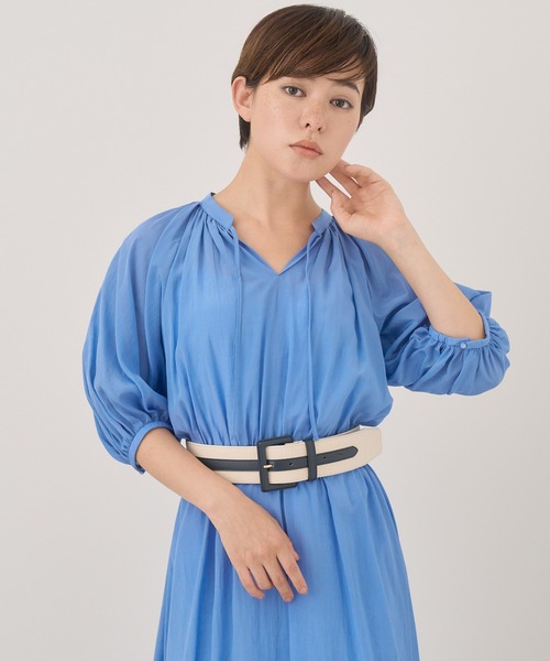 ANAYI（アナイ）の「キャンバスコンビベルト（ベルト・レディース・キャメル/ブラック/ネイビー・FREE）」の3枚目の写真