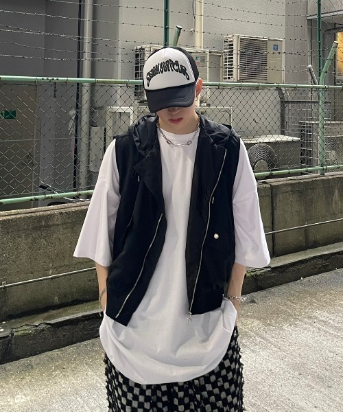 XU（エックスユー）の「【XU/エックスユー】sleeveless zip up hoodie/スリーブレス ジップアップ フーディー ベスト チョッキ風 フード ストリート（その他トップス・レディース・ブラック/グレー・ONE SIZE）」の12枚目の写真