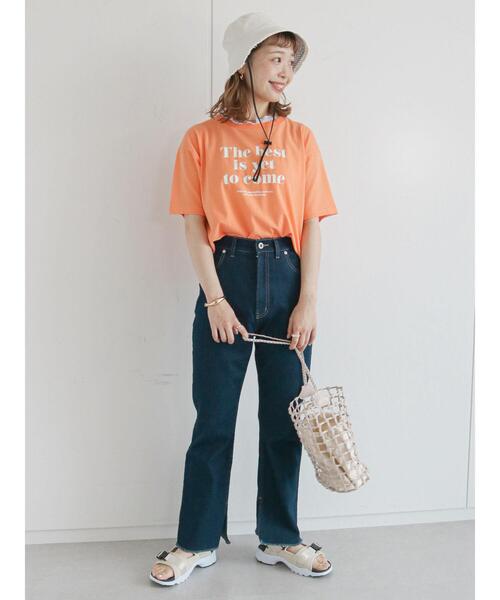 ehka sopo(エヘカソポ)の「シアーボトルネックノースリーブカットソー(タンクトップ・レディース・オフホワイト/ピンク/オレンジ/グリーン・フリ-)」の20枚目の写真