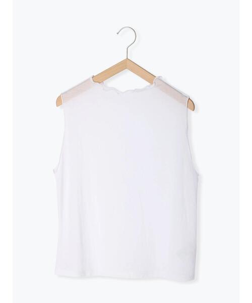 ehka sopo(エヘカソポ)の「シアーボトルネックノースリーブカットソー(タンクトップ・レディース・オフホワイト/ピンク/オレンジ/グリーン・フリ-)」の10枚目の写真
