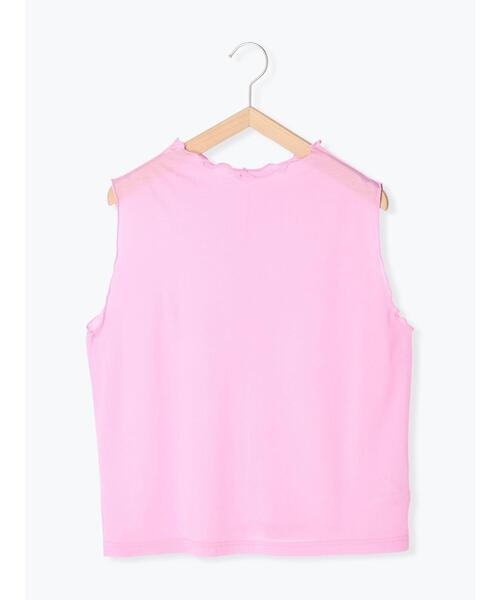 ehka sopo(エヘカソポ)の「シアーボトルネックノースリーブカットソー(タンクトップ・レディース・オフホワイト/ピンク/オレンジ/グリーン・フリ-)」の11枚目の写真