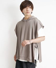 【MinoriTY】サイドオープンジレパーカー パーカーベスト/ノースリーブ 半袖 メンズ 秋服 秋服