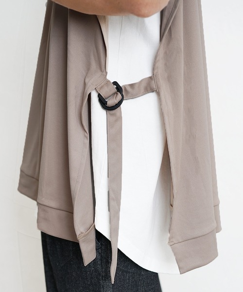 MinoriTY（マイノリティ）の「【MinoriTY】サイドオープンジレパーカー パーカーベスト/ノースリーブ 半袖 メンズ 秋服 秋服（ベスト・メンズ・ブラック/カーキ/グレイッシュベージュ・M/L）」の5枚目の写真