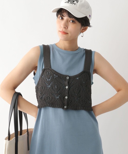 RAGEBLUE（レイジブルー）の「クロシェ編みビスチェ/セットワンピース（ワンピース・レディース・ホワイト/ライトブルー/ネイビー・FREE）」の4枚目の写真