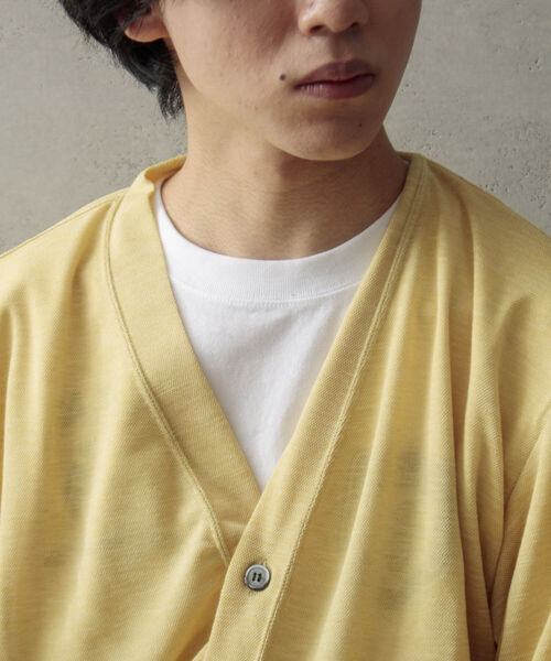 GLOSTER（グロスター）の「【GLOSTER/グロスター】ソアリネンカノコ サマーカーディガン サマーカーデ シアーニット（カーディガン/ボレロ・メンズ・アイボリー/イエロー/ライトブルー/オリーブ・M/L）」の4枚目の写真