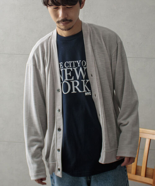 GLOSTER（グロスター）の「【GLOSTER/グロスター】ソアリネンカノコ サマーカーディガン サマーカーデ シアーニット（カーディガン/ボレロ・メンズ・アイボリー/イエロー/ライトブルー/オリーブ・M/L）」の2枚目の写真