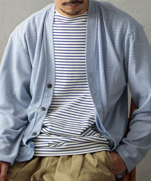 GLOSTER（グロスター）の「【GLOSTER/グロスター】ソアリネンカノコ サマーカーディガン サマーカーデ シアーニット（カーディガン/ボレロ・メンズ・アイボリー/イエロー/ライトブルー/オリーブ・M/L）」の3枚目の写真
