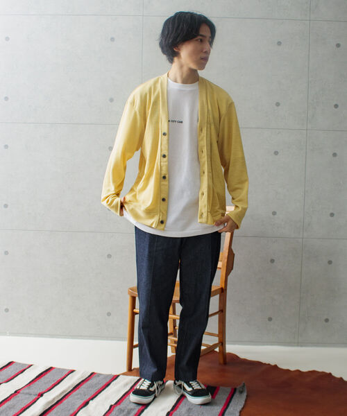GLOSTER（グロスター）の「【GLOSTER/グロスター】ソアリネンカノコ サマーカーディガン サマーカーデ シアーニット（カーディガン/ボレロ・メンズ・アイボリー/イエロー/ライトブルー/オリーブ・M/L）」の12枚目の写真