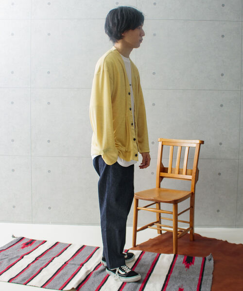 GLOSTER（グロスター）の「【GLOSTER/グロスター】ソアリネンカノコ サマーカーディガン サマーカーデ シアーニット（カーディガン/ボレロ・メンズ・アイボリー/イエロー/ライトブルー/オリーブ・M/L）」の13枚目の写真
