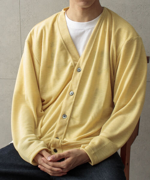 GLOSTER（グロスター）の「【GLOSTER/グロスター】ソアリネンカノコ サマーカーディガン サマーカーデ シアーニット（カーディガン/ボレロ・メンズ・アイボリー/イエロー/ライトブルー/オリーブ・M/L）」の15枚目の写真