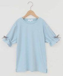 a.v.v（アーヴェヴェ）の「[160]チェックキャンディースリーブTシャツ（Tシャツ/カットソー・キッズ）」
