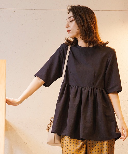 OPAQUE.CLIP（オペークドットクリップ）の「◆ペプラムブラウス【WEB限定サイズ】（シャツ/ブラウス・レディース・ダークネイビー/ブルー/オリーブ/オフホワイト・38/40/42/36）」の21枚目の写真