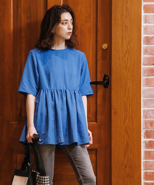 OPAQUE.CLIP（オペークドットクリップ）の「◆ペプラムブラウス【WEB限定サイズ】（シャツ/ブラウス・レディース・ダークネイビー/ブルー/オリーブ/オフホワイト・38/40/42/36）」の18枚目の写真