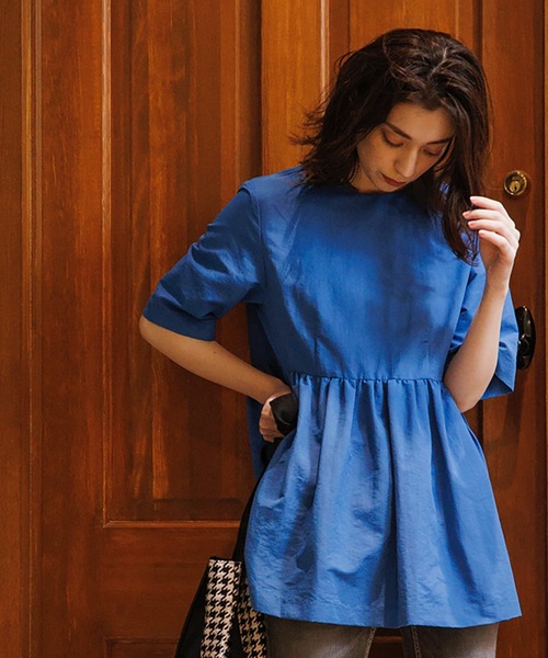 OPAQUE.CLIP（オペークドットクリップ）の「◆ペプラムブラウス【WEB限定サイズ】（シャツ/ブラウス・レディース・ダークネイビー/ブルー/オリーブ/オフホワイト・38/40/42/36）」の17枚目の写真