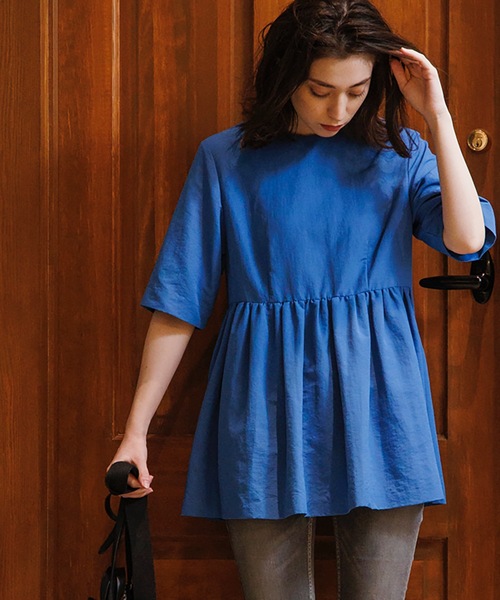 OPAQUE.CLIP（オペークドットクリップ）の「◆ペプラムブラウス【WEB限定サイズ】（シャツ/ブラウス・レディース・ダークネイビー/ブルー/オリーブ/オフホワイト・38/40/42/36）」の16枚目の写真