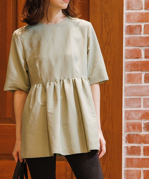 OPAQUE.CLIP（オペークドットクリップ）の「◆ペプラムブラウス【WEB限定サイズ】（シャツ/ブラウス・レディース・ダークネイビー/ブルー/オリーブ/オフホワイト・38/40/42/36）」の11枚目の写真