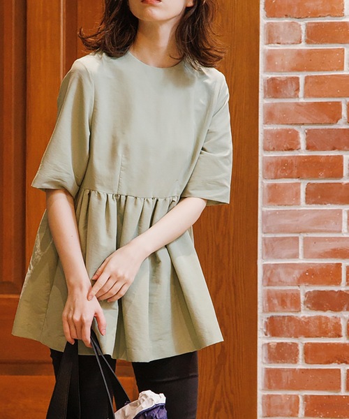 OPAQUE.CLIP（オペークドットクリップ）の「◆ペプラムブラウス【WEB限定サイズ】（シャツ/ブラウス・レディース・ダークネイビー/ブルー/オリーブ/オフホワイト・38/40/42/36）」の10枚目の写真