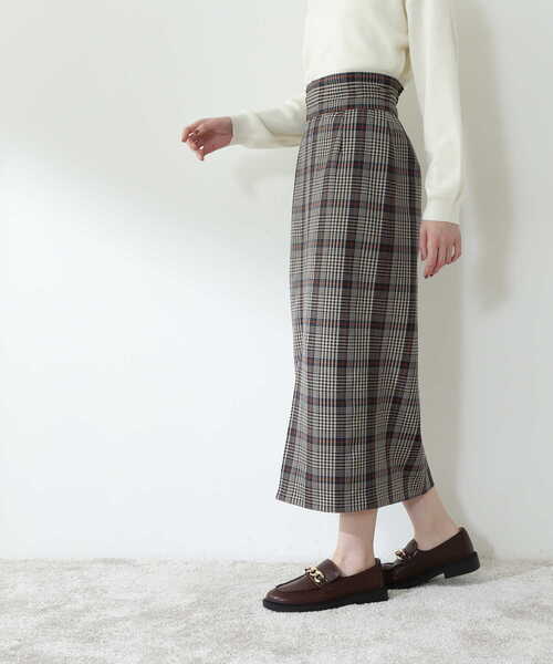 N.(N. Natural Beauty Basic)(エヌエヌナチュラルビューティーベーシック)の「【S Size Line】◆チェック柄スリットタイトスカート(スカート・レディース・ブラウン系その他/ベージュ系その他・SMALL/MEDIUM)」の17枚目の写真