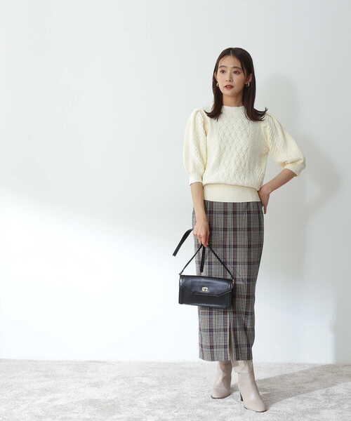 N.(N. Natural Beauty Basic)(エヌエヌナチュラルビューティーベーシック)の「【S Size Line】◆チェック柄スリットタイトスカート(スカート・レディース・ブラウン系その他/ベージュ系その他・SMALL/MEDIUM)」の22枚目の写真