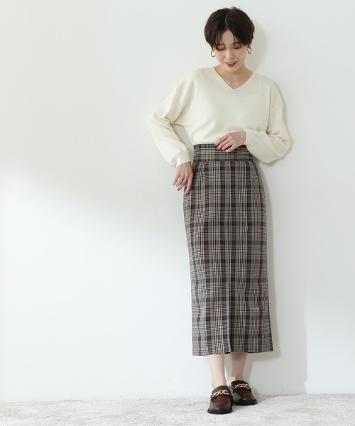 N.(N. Natural Beauty Basic)(エヌエヌナチュラルビューティーベーシック)の「【S Size Line】◆チェック柄スリットタイトスカート(スカート・レディース・ブラウン系その他/ベージュ系その他・SMALL/MEDIUM)」の12枚目の写真