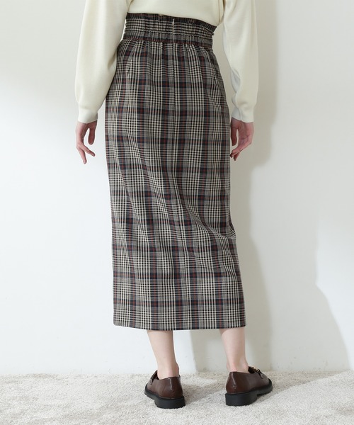N.(N. Natural Beauty Basic)(エヌエヌナチュラルビューティーベーシック)の「【S Size Line】◆チェック柄スリットタイトスカート(スカート・レディース・ブラウン系その他/ベージュ系その他・SMALL/MEDIUM)」の4枚目の写真