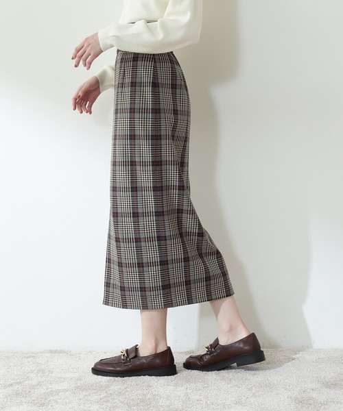 N.(N. Natural Beauty Basic)(エヌエヌナチュラルビューティーベーシック)の「【S Size Line】◆チェック柄スリットタイトスカート(スカート・レディース・ブラウン系その他/ベージュ系その他・SMALL/MEDIUM)」の9枚目の写真