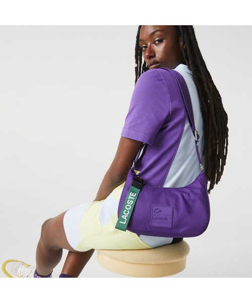 LACOSTE（ラコステ）の「アクティブ ナイロン シグネチャーパッチバゲットショルダーバッグ（ショルダーバッグ・メンズ・ブラック/バイオレット・FREE）」の11枚目の写真