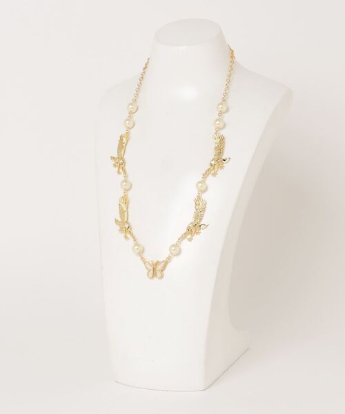 STUGAZI(スガキ)の「【STUGAZI/スガジ】Ed Hardy Eagle Angel Necklace / エドハーディ バタフライ ネックレス バタフライネックレス パール ネックレス パールネックレス シルバー ゴールド 蝶々 チェーンネックレス Y2K トライバル タトゥー(ネックレス・メンズ・シルバー/ゴールド・ONE SIZE)」の9枚目の写真