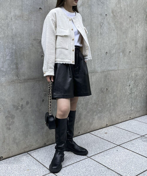 fredy emue（フレディエミュ）の「ツィードノーカラージャケット（ノーカラージャケット・レディース・オフホワイト/ブラック・38）」の12枚目の写真