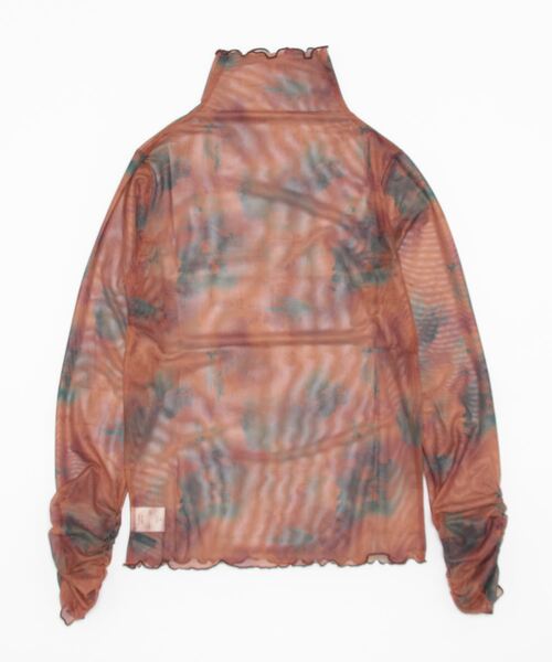 SpRay(スプレイ)の「水彩柄シアーボトルネックカットソー(Tシャツ/カットソー・レディース・アイボリー/グレイッシュベージュ/レンガ・FREE)」の4枚目の写真