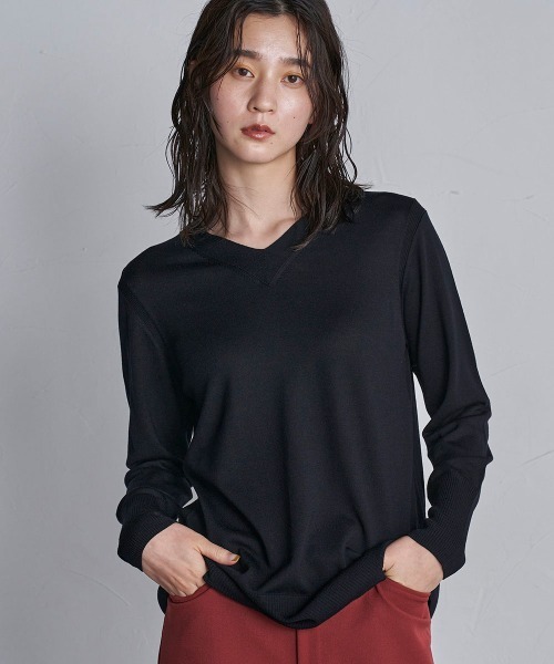 la.f…(ラエフ)の「ECOLUX Vネックニット≪手洗い可能≫(ニット/セーター・レディース・チャコールグレー/ネイビー/レッド/ブルー・11号/9号/7号)」の13枚目の写真