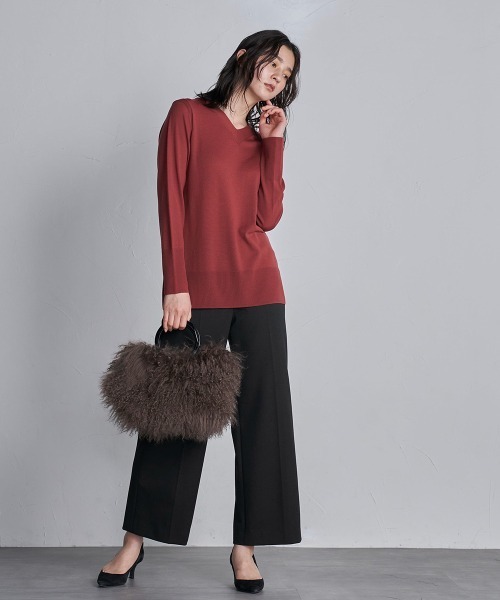 la.f…(ラエフ)の「ECOLUX Vネックニット≪手洗い可能≫(ニット/セーター・レディース・チャコールグレー/ネイビー/レッド/ブルー・11号/9号/7号)」の11枚目の写真