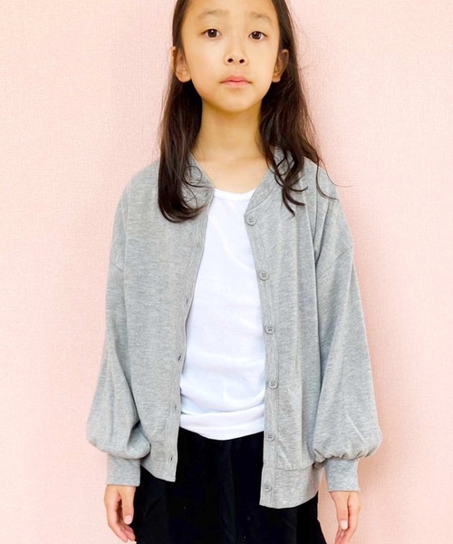 THE CASUAL（カジュアル）の「2WAYドルマンカーデ（カーディガン/ボレロ・キッズ・ブラック/チャコール/杢グレー/ダークグリーン/オフホワイト/ネイビー/マスタード/ベージュ・140cm/160cm/150cm/120cm/110cm/130cm）」の3枚目の写真