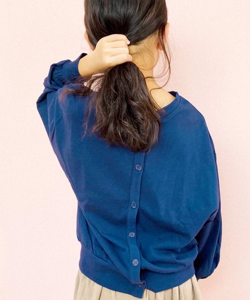 THE CASUAL（カジュアル）の「2WAYドルマンカーデ（カーディガン/ボレロ・キッズ・ブラック/チャコール/杢グレー/ダークグリーン/オフホワイト/ネイビー/マスタード/ベージュ・140cm/160cm/150cm/120cm/110cm/130cm）」の20枚目の写真