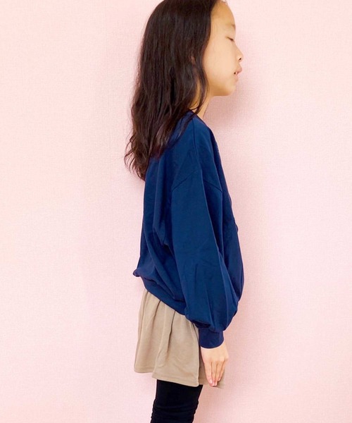 THE CASUAL（カジュアル）の「2WAYドルマンカーデ（カーディガン/ボレロ・キッズ・ブラック/チャコール/杢グレー/ダークグリーン/オフホワイト/ネイビー/マスタード/ベージュ・140cm/160cm/150cm/120cm/110cm/130cm）」の21枚目の写真